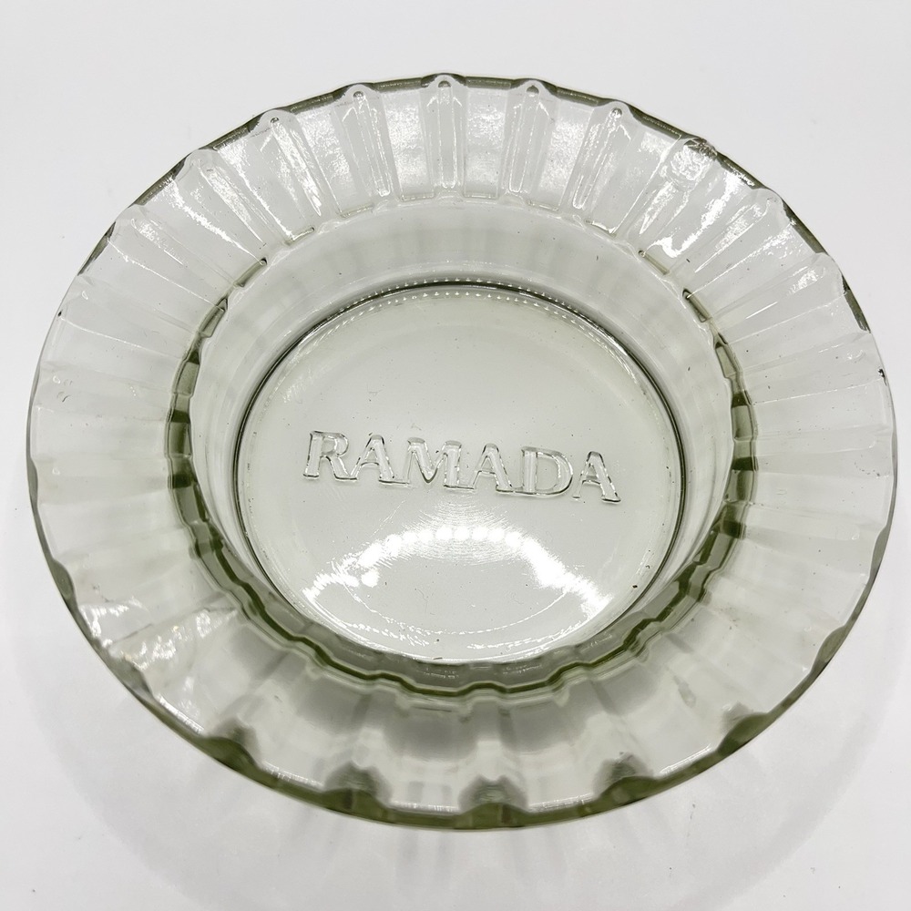 Ramada Inn Clear Light Glass Ashtray Collectible Hotel Vintage Ashtray